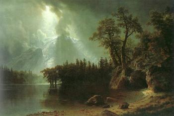 Albert Bierstadt : Passing Storm over the Sierra Nevada